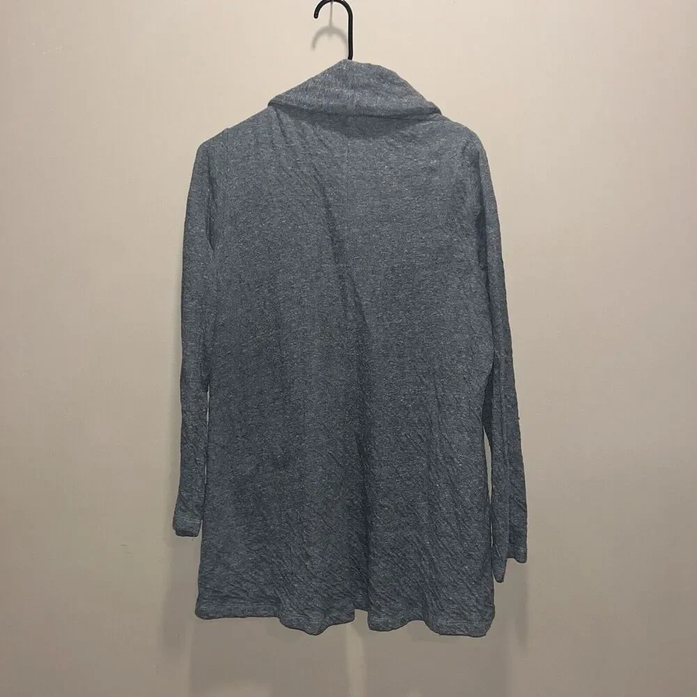 Soft Surroundings Womens Gray Side Zip Long Sweat Shirt L Casual Comfort Cozy